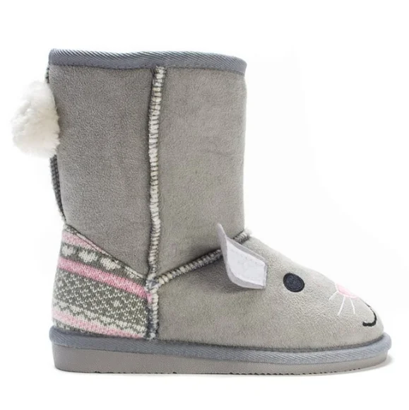 CLEAR OUT! NEW Muk Luks Grey Trixie Bunny Boots - Picture 4 of 4